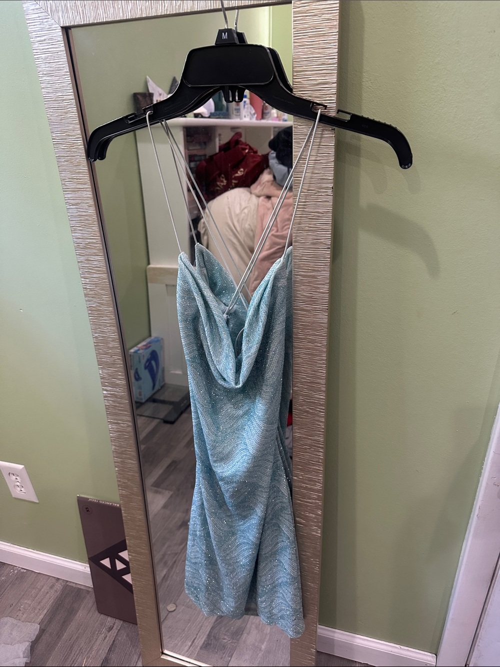 WINDSOR: Sparkly blue mini-dress